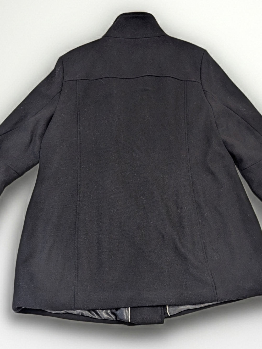 DKNY Women's Black Asymmetrical Zip Walker Coat Jacket Zip Pockets NWT Size XXL - Picture 2 of 6
